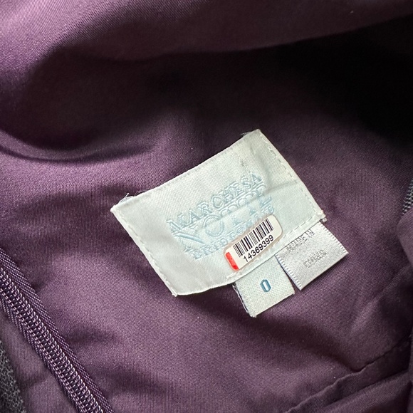 Marchesa Notte Floral Print Sheer Panel Gown SALERNO Sz 0 Purple Bridesmaid Plum - Picture 5 of 10